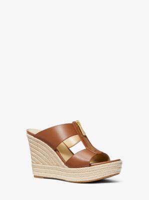 Bradley Leather Wedge Sandal .